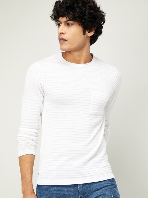 

Forca Men White Self Design Pullover Sweater