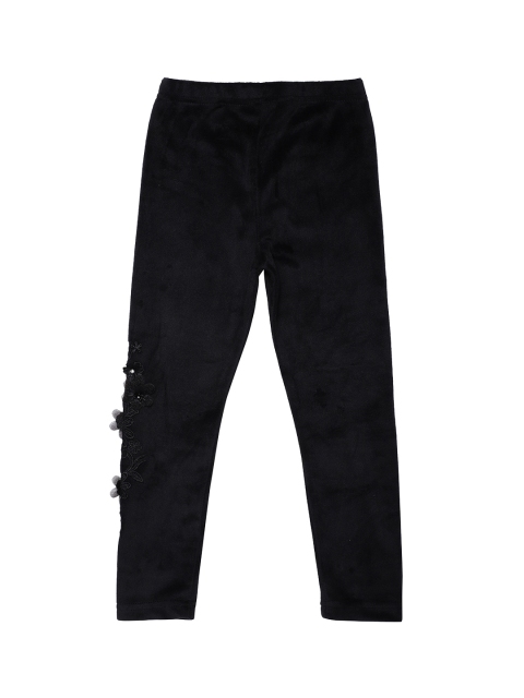 

Peek-A-Boo-Zoo Girls Black Solid Tights