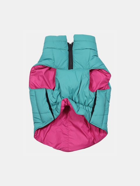 

HUFT Cozy Pupper Reversible Dog Jacket - Coral/Sea Green