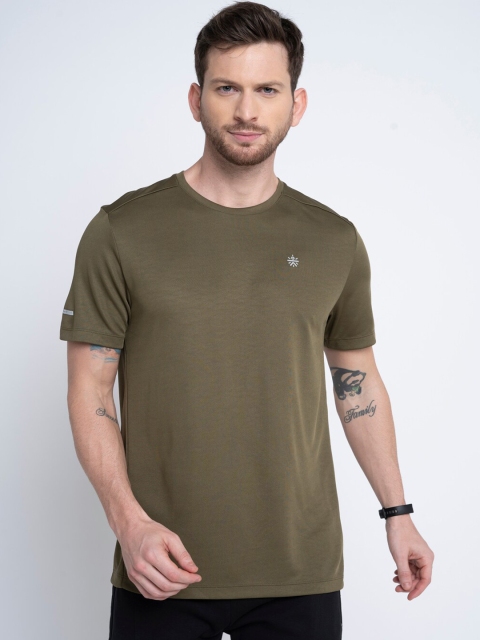 

Cultsport Men Olive Green Printed Round Neck T-shirt