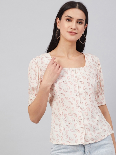 

RARE Women Off-White Printed Top