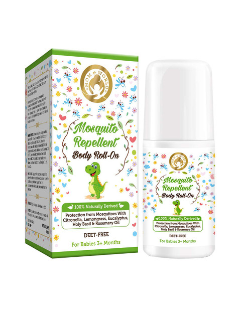 

Mom & World Kids Mosquito Repellent Body Roll On 50ml, White