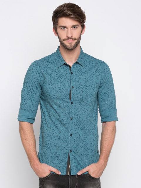 

SPYKAR Men Blue Slim Fit Printed Casual Shirt