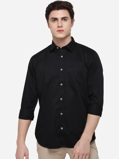 

Greenfibre Men Black Regular Fit Solid Casual Shirt
