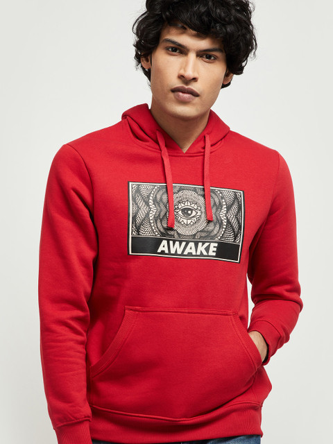 

max Men Red Printed Sweatshirt