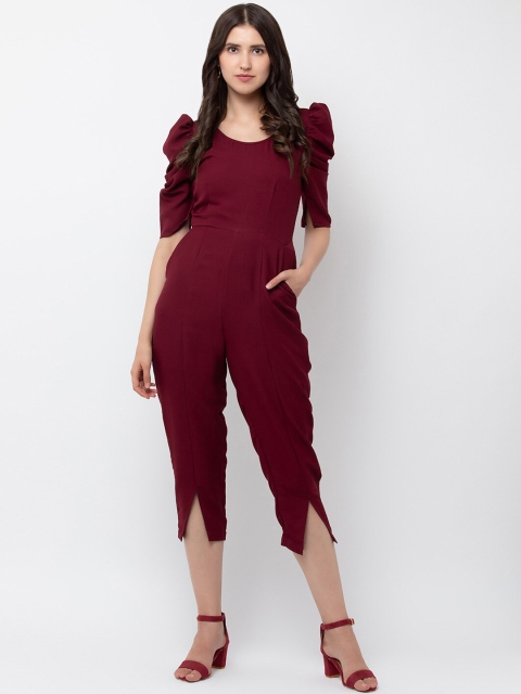

DODO & MOA Women Maroon Solid Capri Jumpsuit