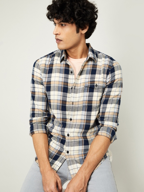 

Forca Men Multicoloured Slim Fit Checked Casual Shirt, Multi