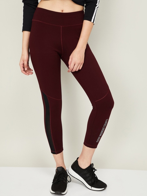 

Kappa Women Burgundy Solid Ankle-Length Tights