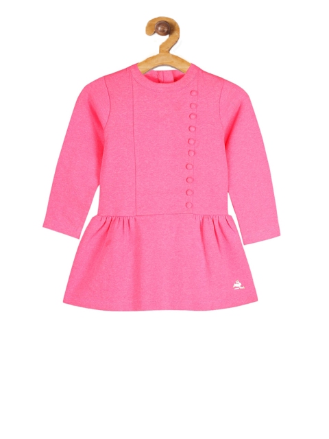 

Cherry Crumble Girls Pink Solid Knit Drop-Waist Dress