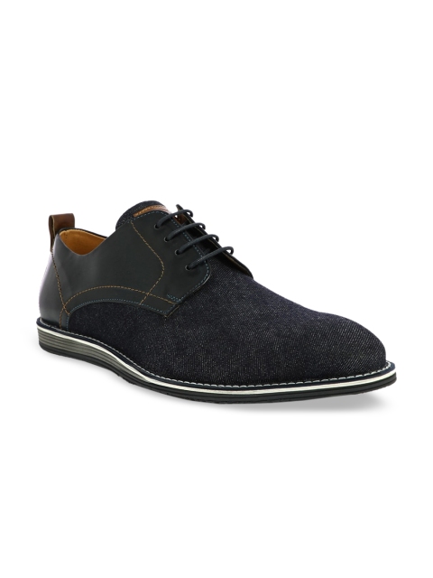 

Alberto Torresi Men Navy Blue Synthetic Leather Derbys