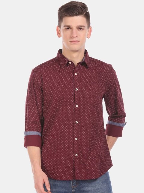 

Ruggers Men Maroon Regular Fit Printed Casual Shirt