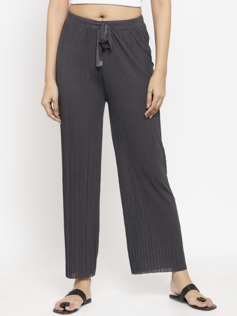 

NEUDIS Women Grey Solid Straight Palazzos