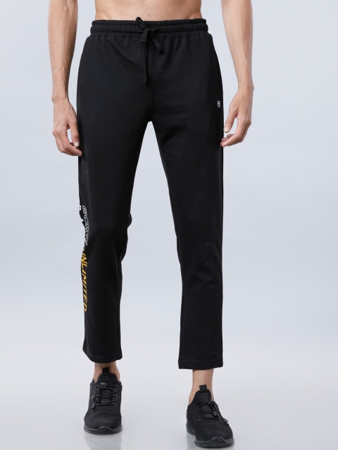 

Ecko Unltd Men Black Solid Slim-Fit Cropped Track Pants