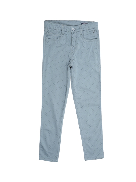 

Allen Solly Junior Boys Blue Slim Fit Printed Regular Trousers