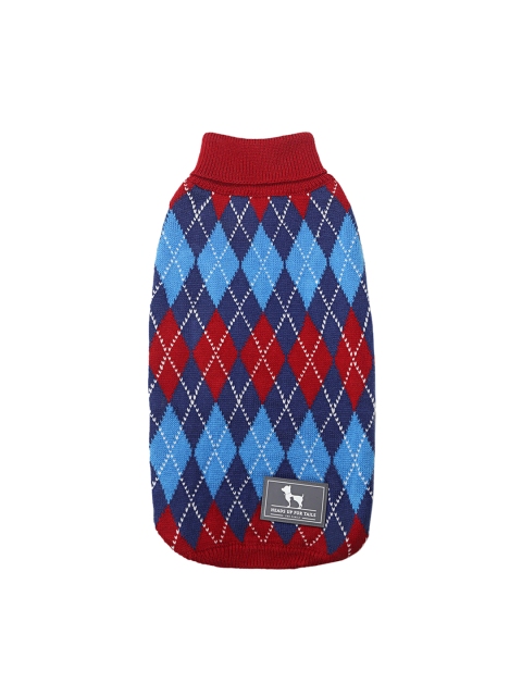 

Heads Up For Tails Multicoloured Argyle Dog Sweater, Multi