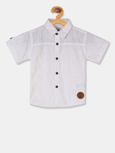 

Donuts Boys White Regular Fit Printed Casual Shirt
