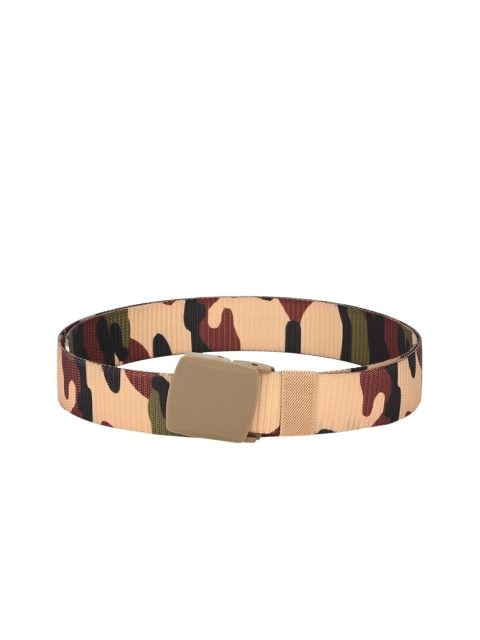

Calvadoss Men Beige & Green Camouflage Printed Casual Belt