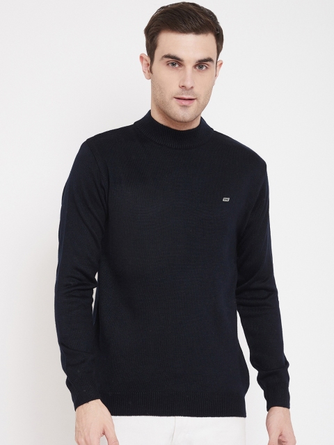 

NEVA Men Navy Blue Solid Pullover Sweater