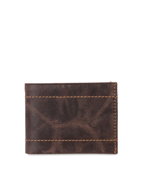 

Calvadoss Men Brown Textured Sustainable Premium Genuine Leather Wallet