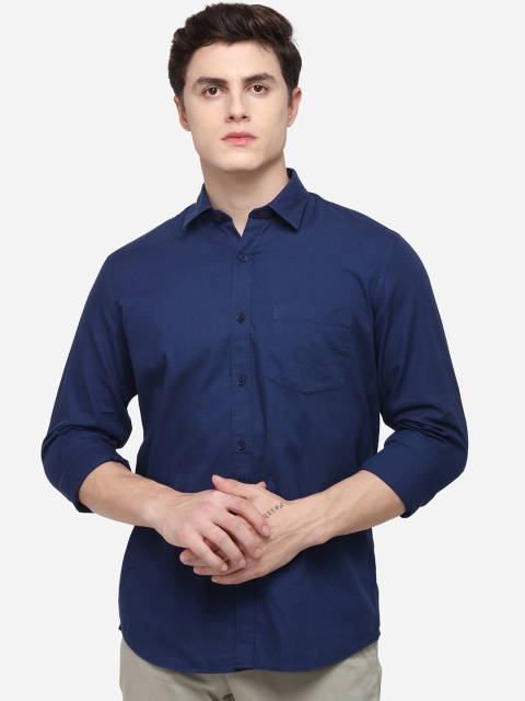

Greenfibre Men Navy Blue Slim Fit Solid Casual Shirt