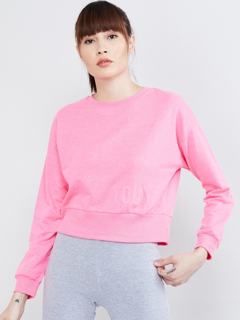 

max Women Pink Solid Sweatshirt