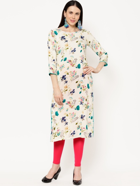 

Ramas Women Cream-Coloured Printed A-Line Kurta