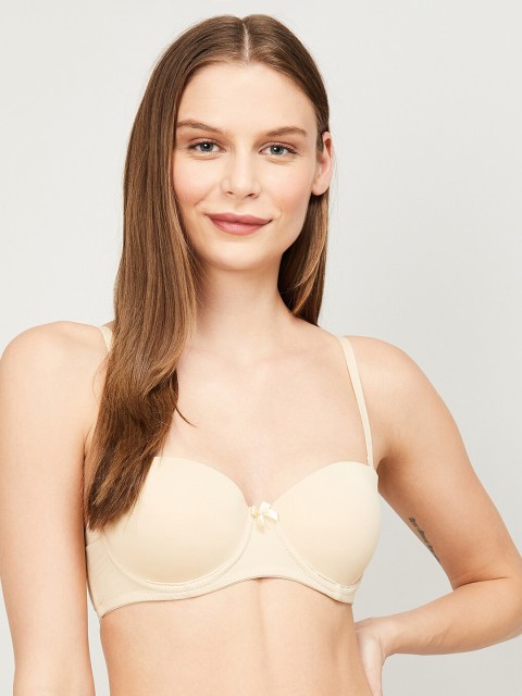 

Ginger by Lifestyle Beige Solid Underwired Lightly Padded Balconette Bra 8903732337159