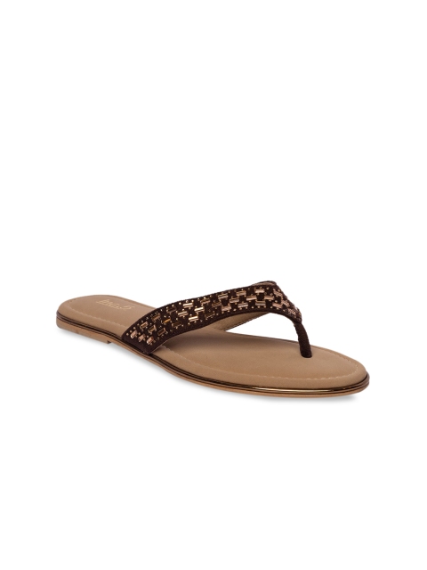 

Inc 5 Women Brown Embellished Open Toe Flats