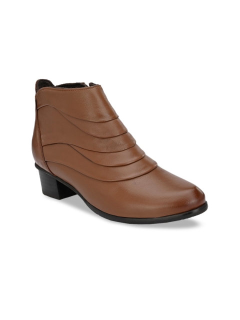 

Delize Women Tan Brown Solid Heeled Boots