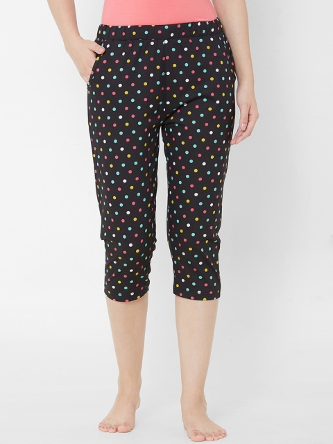

Sweet Dreams Women Black & Pink Printed Lounge Capris F-LLC-1189B