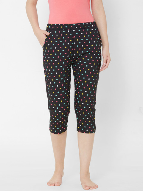 

Sweet Dreams Women Multicoloured Printed Capris, Black