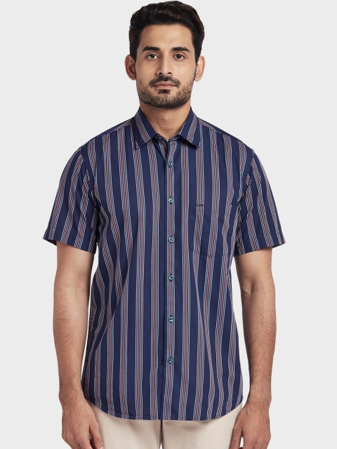 

ColorPlus Men Blue & Red Tailored Fit Striped Casual Shirt