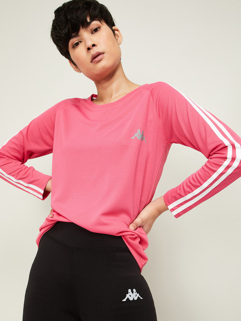 

Kappa Women Pink Solid Round Neck T-shirt