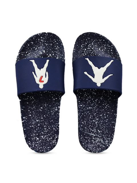 

Pampy Angel Men Navy Blue & White Printed Sliders