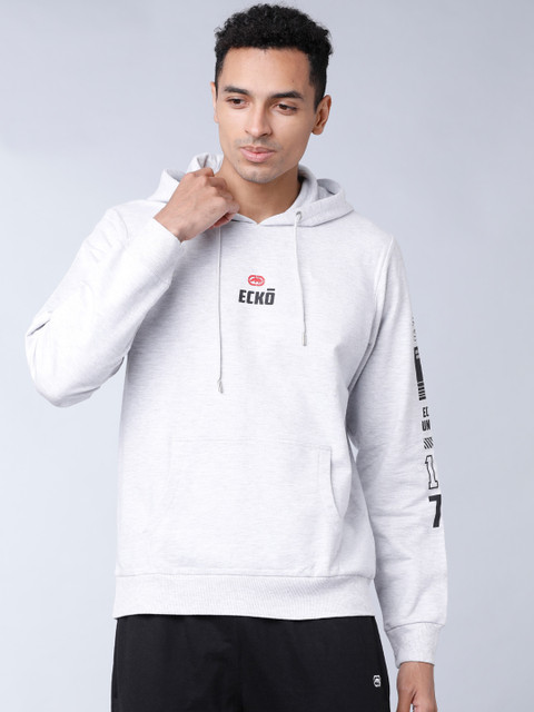 

Ecko Unltd Men Grey Printed Hooded Sweatshirt