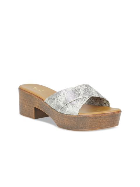 

Inc 5 Women Grey Printed Block Heels