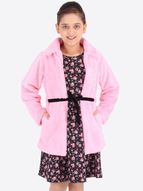 

CUTECUMBER Girls Black Printed Fit and Flare Dress