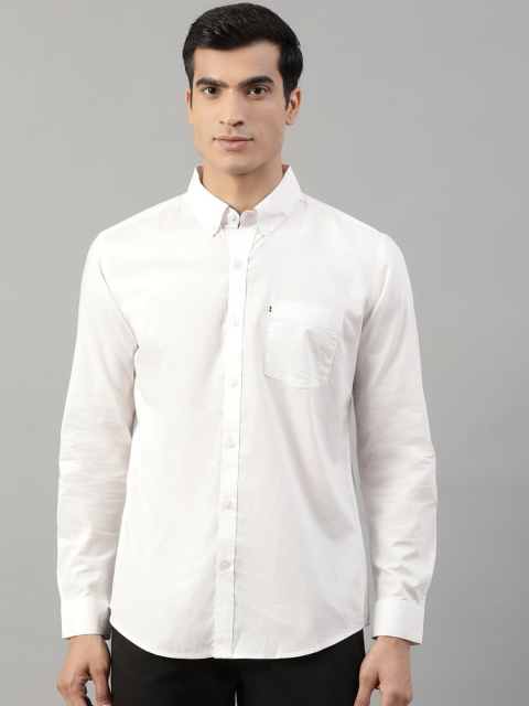 

HARSAM Men White Regular Fit Solid Formal Shirt
