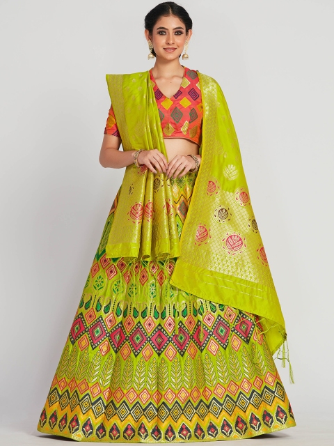 

MIMOSA Multicoloured Semi-Stitched Lehenga With Unstitched Blouse & Dupatta, Multi