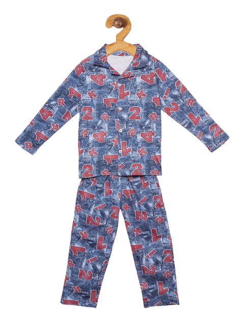 

Chipbeys Boys Blue & Red Printed Night suit