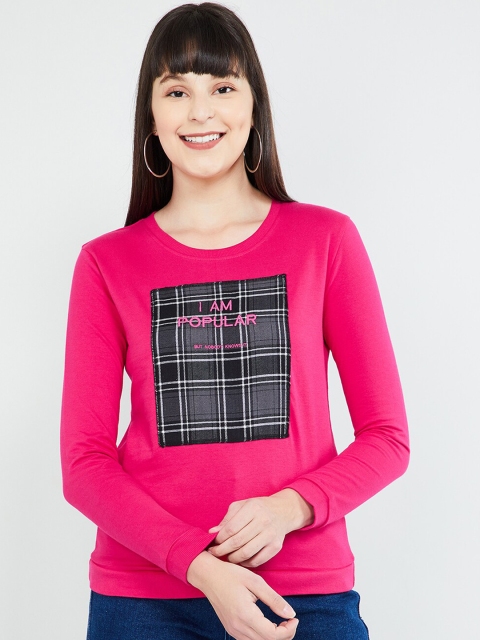 

max Women Pink Printed Sweatshirt