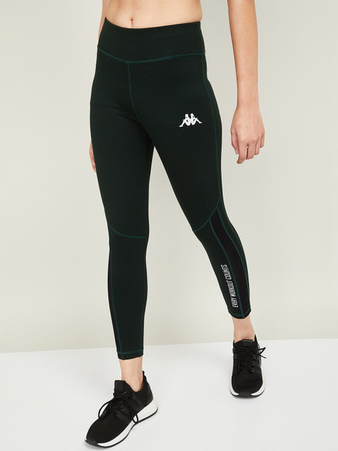 

Kappa Women Green Solid Cropped Tights