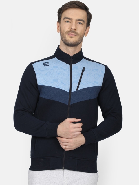 

rock.it Men Navy Blue Colourblocked Sweatshirt