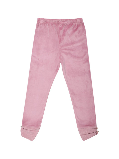 

Peek-A-Boo-Zoo Girls Peach-Coloured Solid Tights