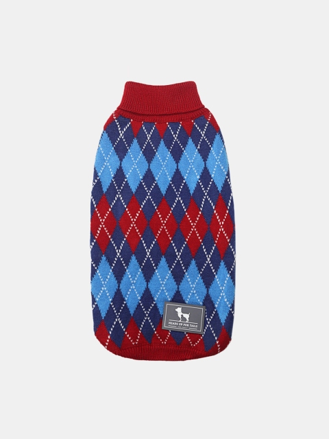 

Heads Up For Tails Multicoloured Argyle Dog Sweater, Multi