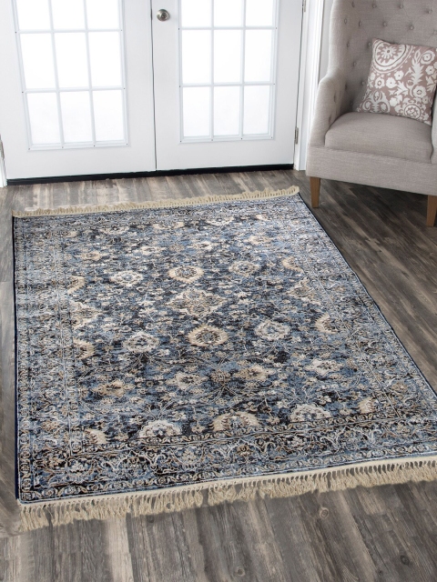 

OBSESSIONS Blue & Beige Ethnic Motifs Belluchi Anti-Skid Carpet