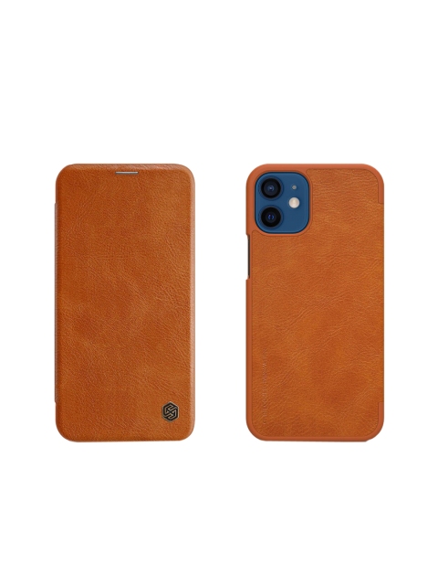 

TREEMODA Brown Solid iPhone 12 & iPhone 12 Pro Leather Flip Mobile Case