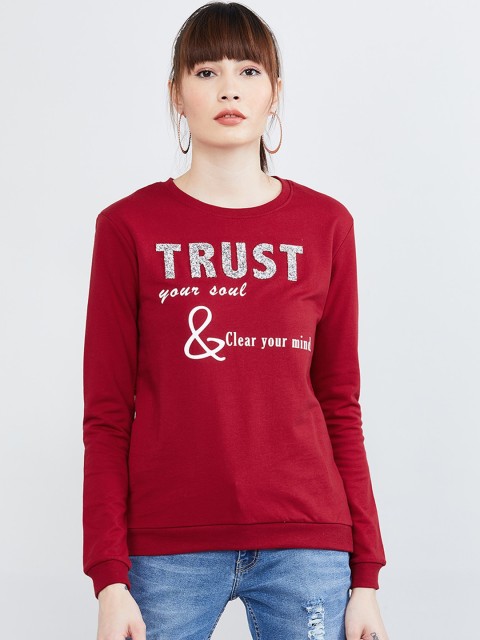 

max Women Red Printed Sweatshirt