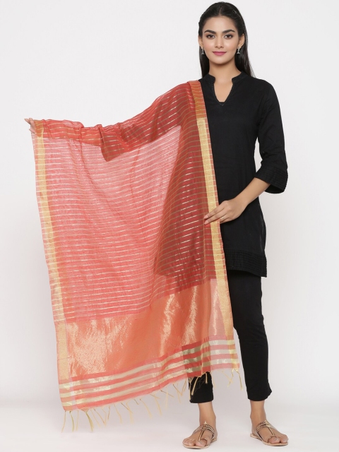 

RANGMAYEE Women Red & Gold Woven Design Dupatta