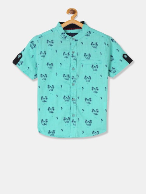 

Cherokee Boys Sea Green Regular Fit Printed Casual Shirt